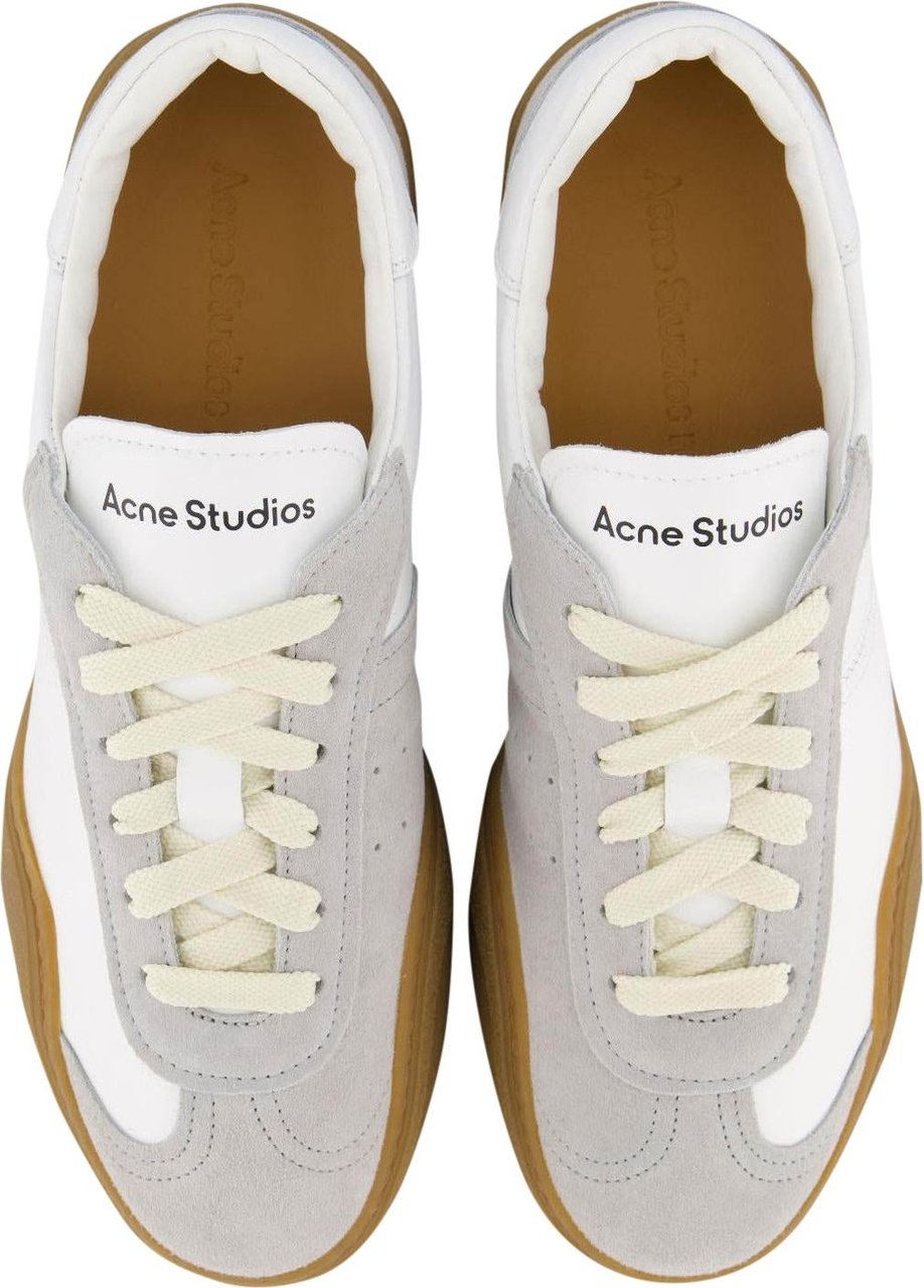 Acne Studios Heren Bars Sneaker Wit/Bruin Wit