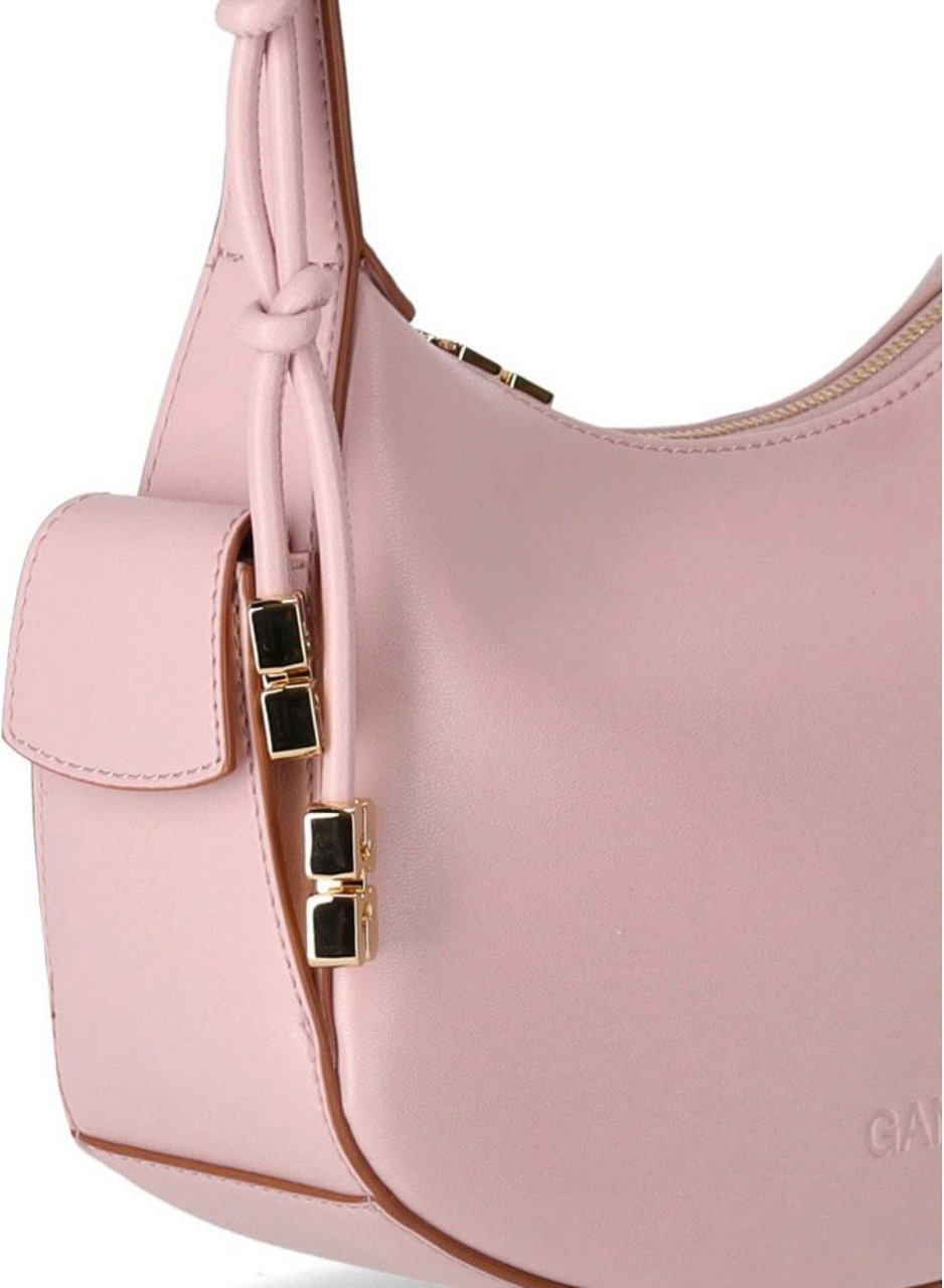 Ganni Powder Pink Shoulder Bag Pink Roze