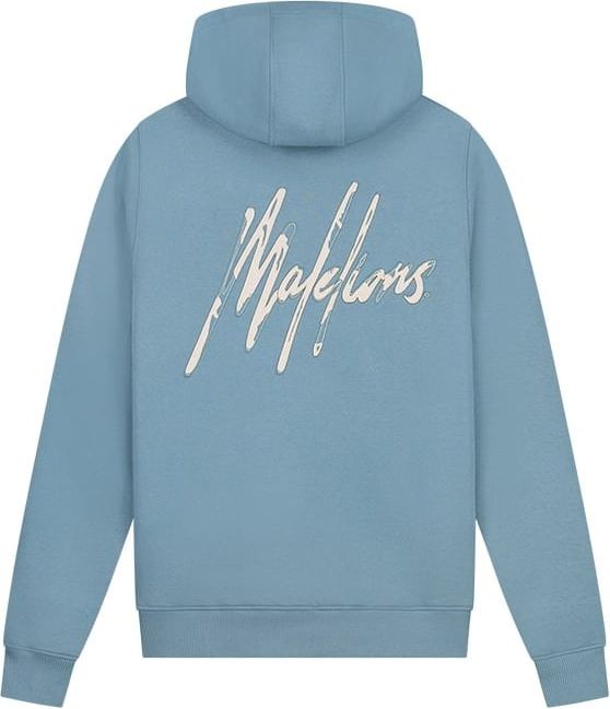 Malelions Malelions Men Destroyed Signature Hoodie - Slate Blue/Cement Blauw