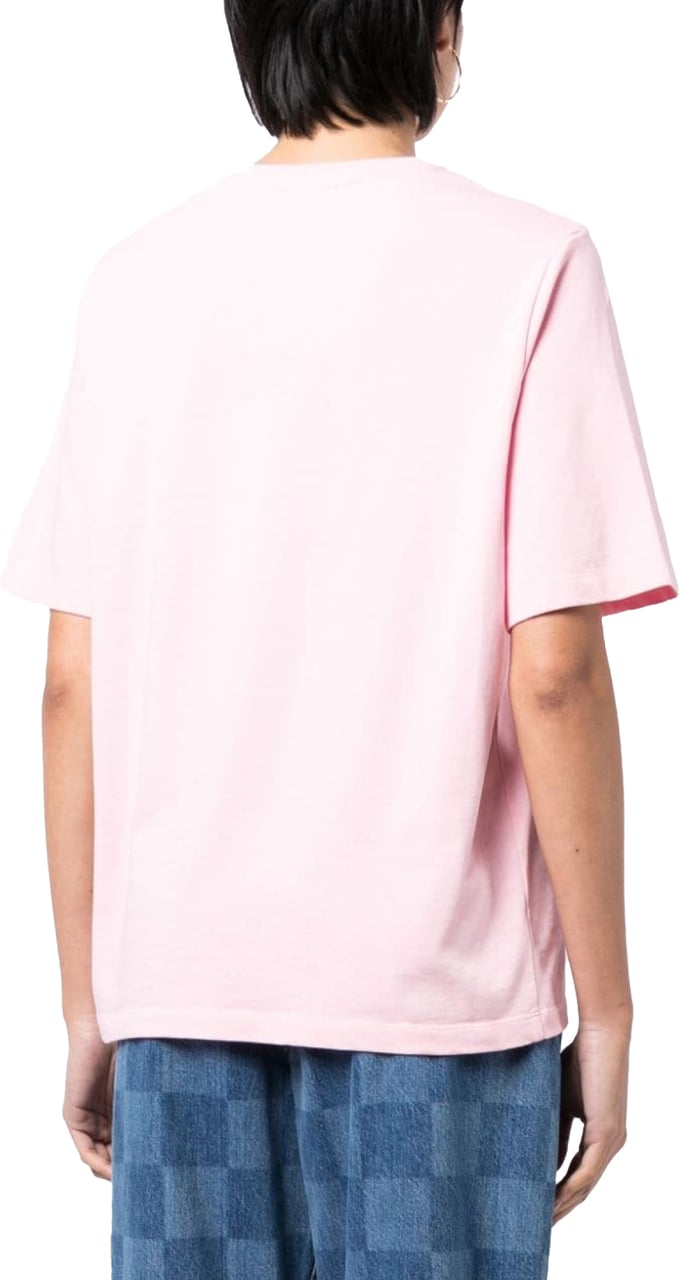 Maison Kitsuné Flowers Print Classic Logo T-shirt Roze