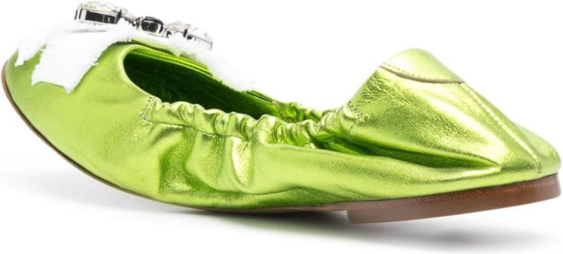 Casadei Flat Shoes Green Groen