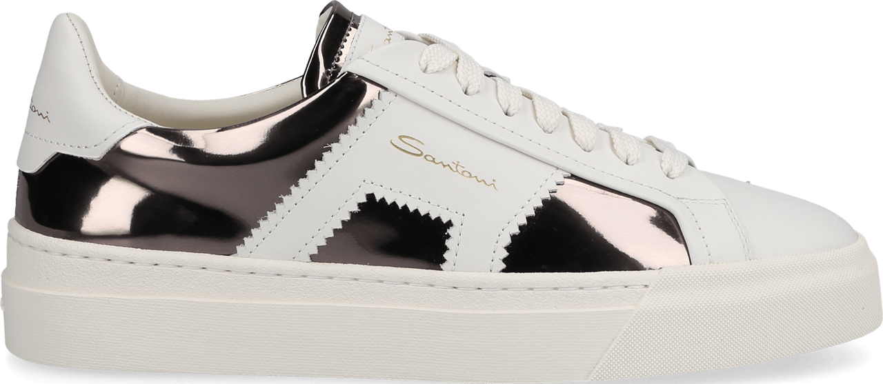 Santoni Low-top Sneakers Double Buckle Calfskin Snap Wit