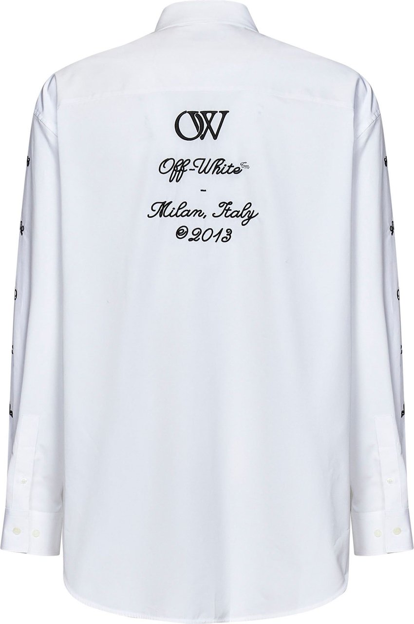 OFF-WHITE Heren 23 Logo Heavycot Overshirt Wit