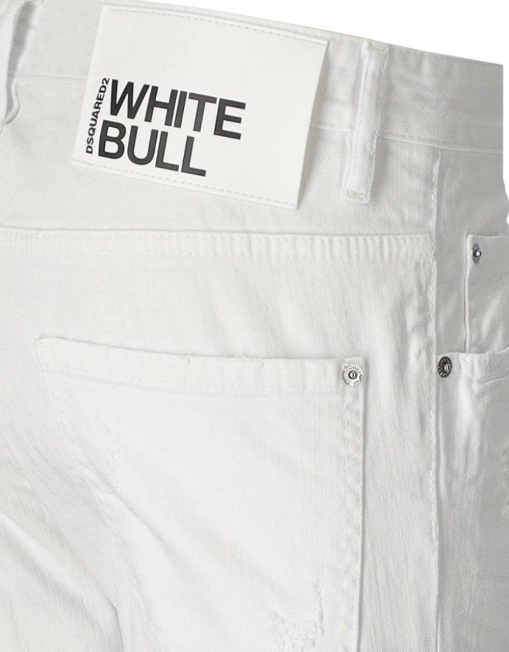 Dsquared2 White Bull Skater White Jeans White Wit