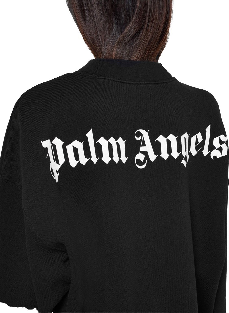 Palm Angels Logo Printed Crewneck Sweatshirt Zwart