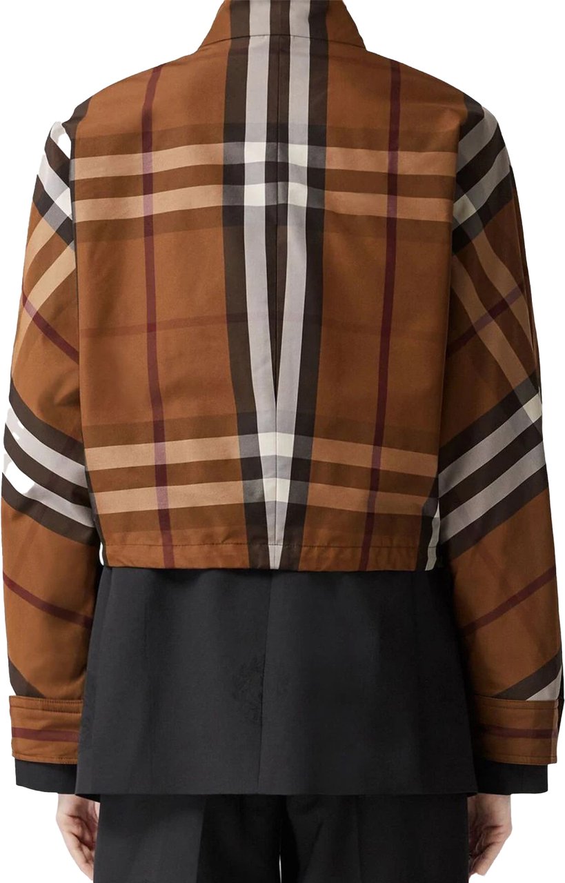 Burberry Ayton Check Pattern Zip-up Jacket Bruin