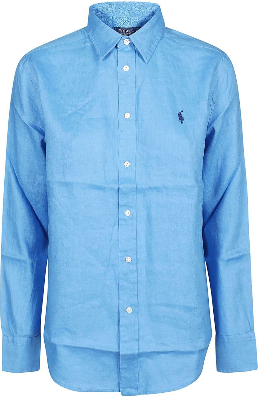 Ralph Lauren Long Sleeve Button Front Shirt Blue Blauw