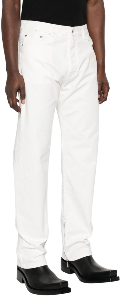 OFF-WHITE Heren 90Slogo Zip Det Skate Jeans Ra Wit
