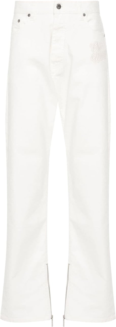 OFF-WHITE Heren 90Slogo Zip Det Skate Jeans Ra Wit