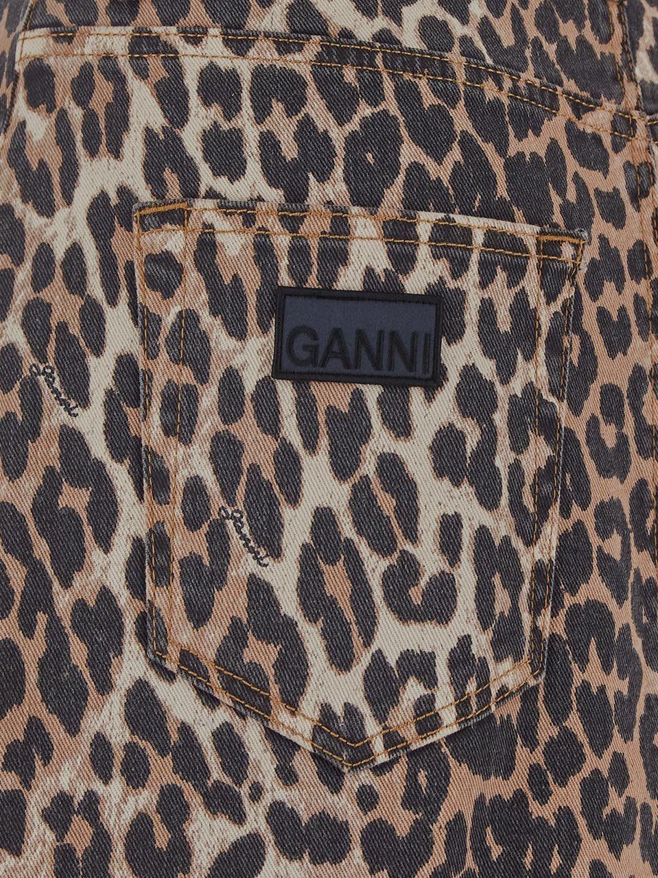 Ganni Leopard Skirt Bruin