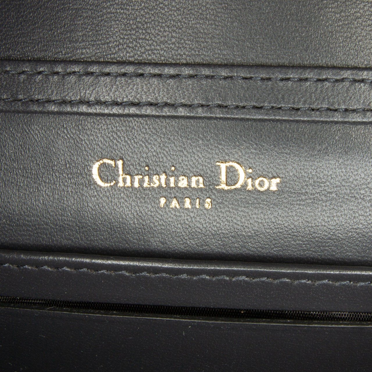 Dior Microcannage Diorama Wallet on Chain Goud