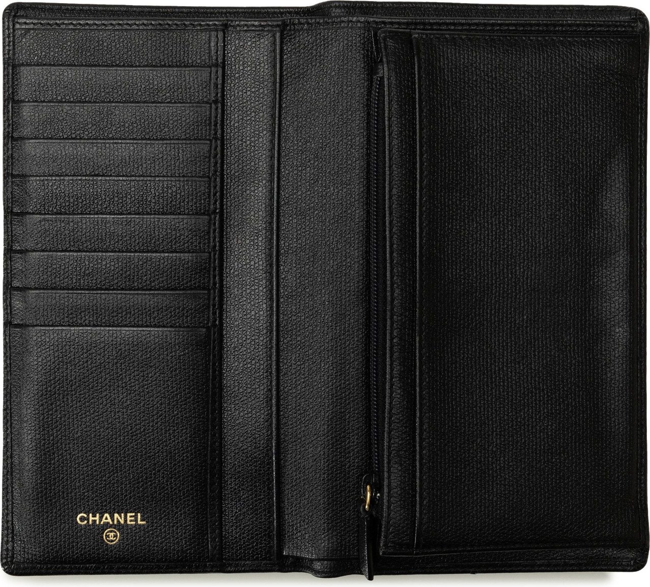 Chanel CC Leather Bifold Wallet Zwart
