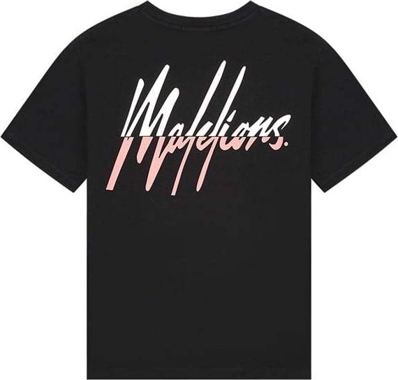 Malelions Malelions Women Kiki T-Shirt - Black/Coral Zwart