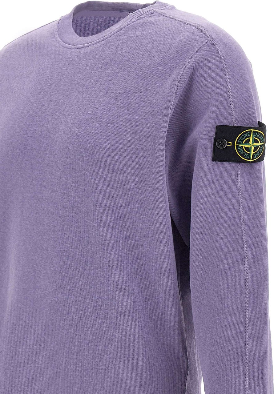 Stone Island Sweatshirt with detachable logo patch Paars