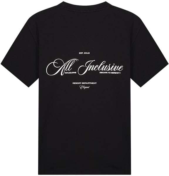 Malelions Resort T-Shirt - Black/White Zwart