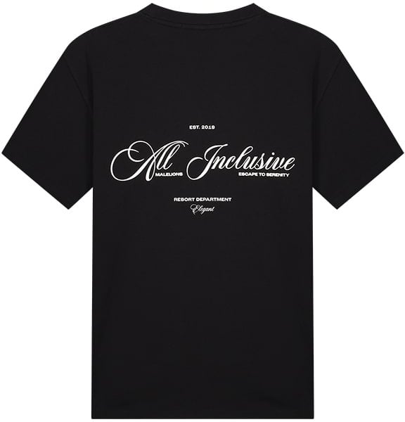 Malelions Resort T-Shirt - Black/White Zwart