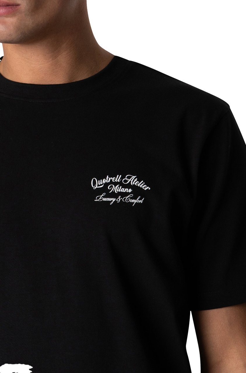 Quotrell Atelier Milano Tee | Black/white Zwart
