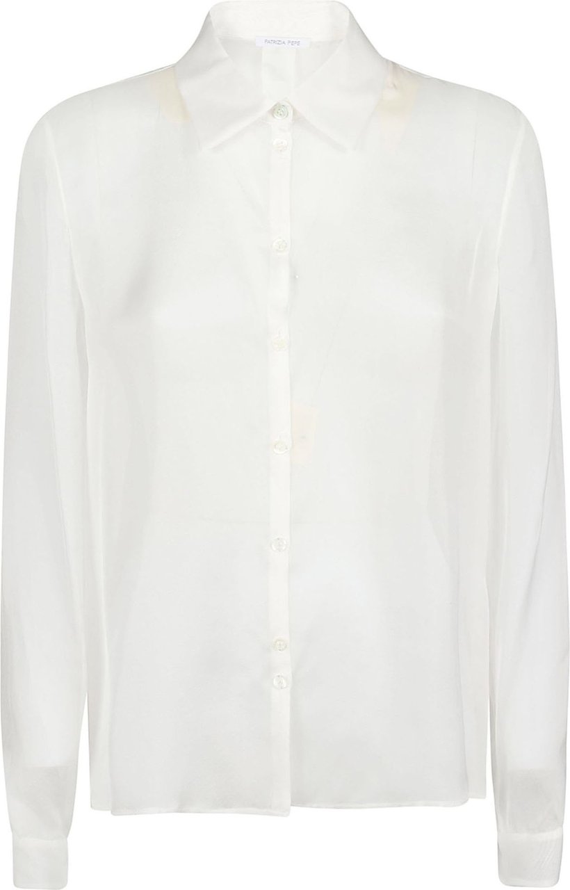 Patrizia Pepe Long Sleeve Shirt White Wit