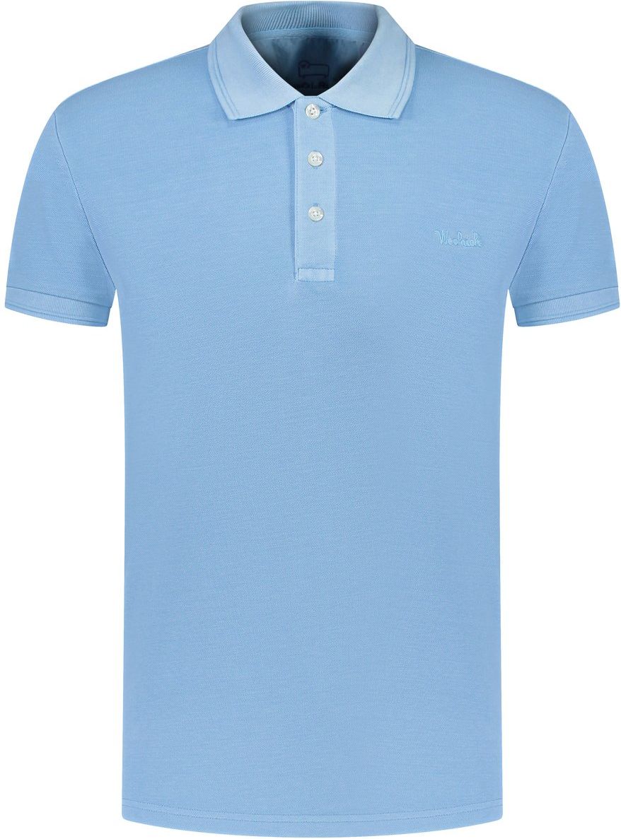 Woolrich Short Sleeve Mackinack Polo Shirt Blue Blauw