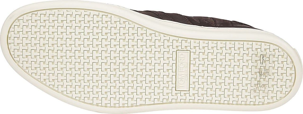 Tom Ford Radcliffe Crocodile-effect Nubuck Low Top Sneakers Brown Bruin