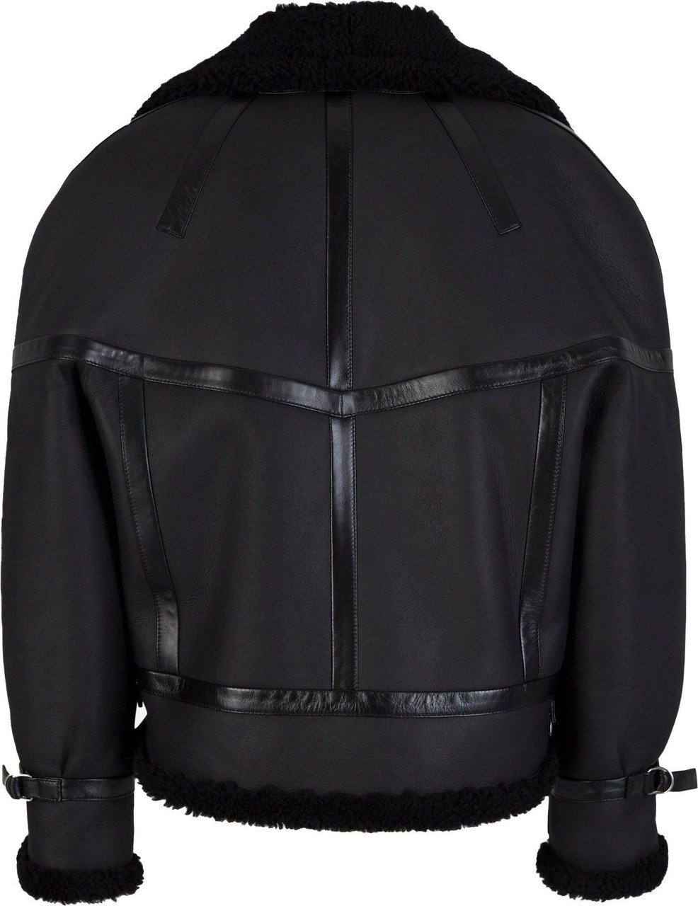 Saint Laurent Leather Biker Jacket Zwart