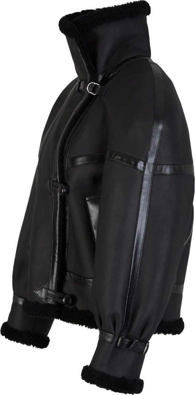 Saint Laurent Leather Biker Jacket Zwart