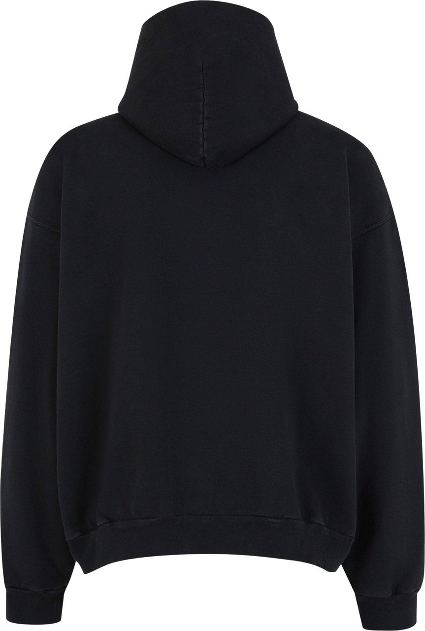 Balenciaga Hood Printed Sweatshirt Zwart