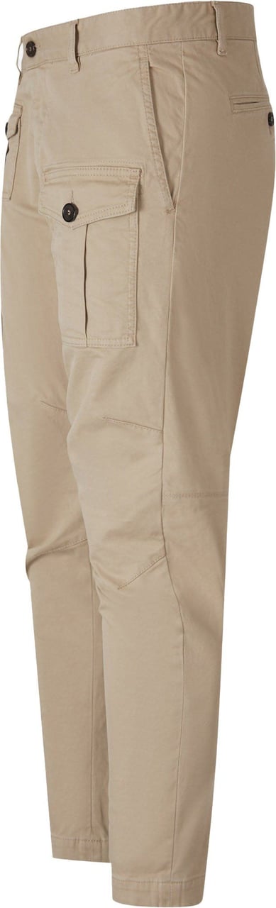 Dsquared2 Cotton Cargo Trousers Taupe