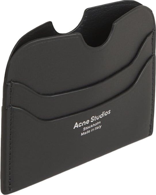 Acne Studios Logo Leather Card Holder Zwart