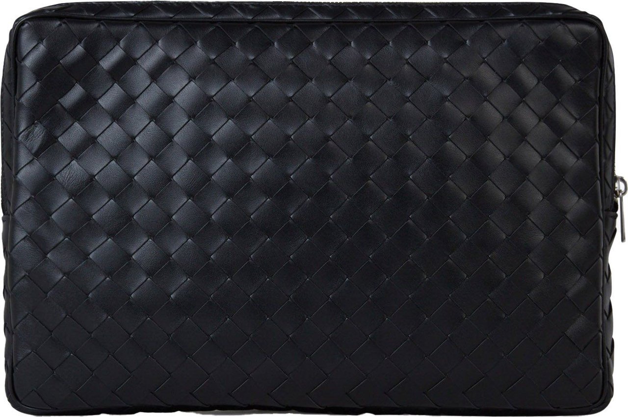 Bottega Veneta Leather Intrecciato Document Holder Zwart