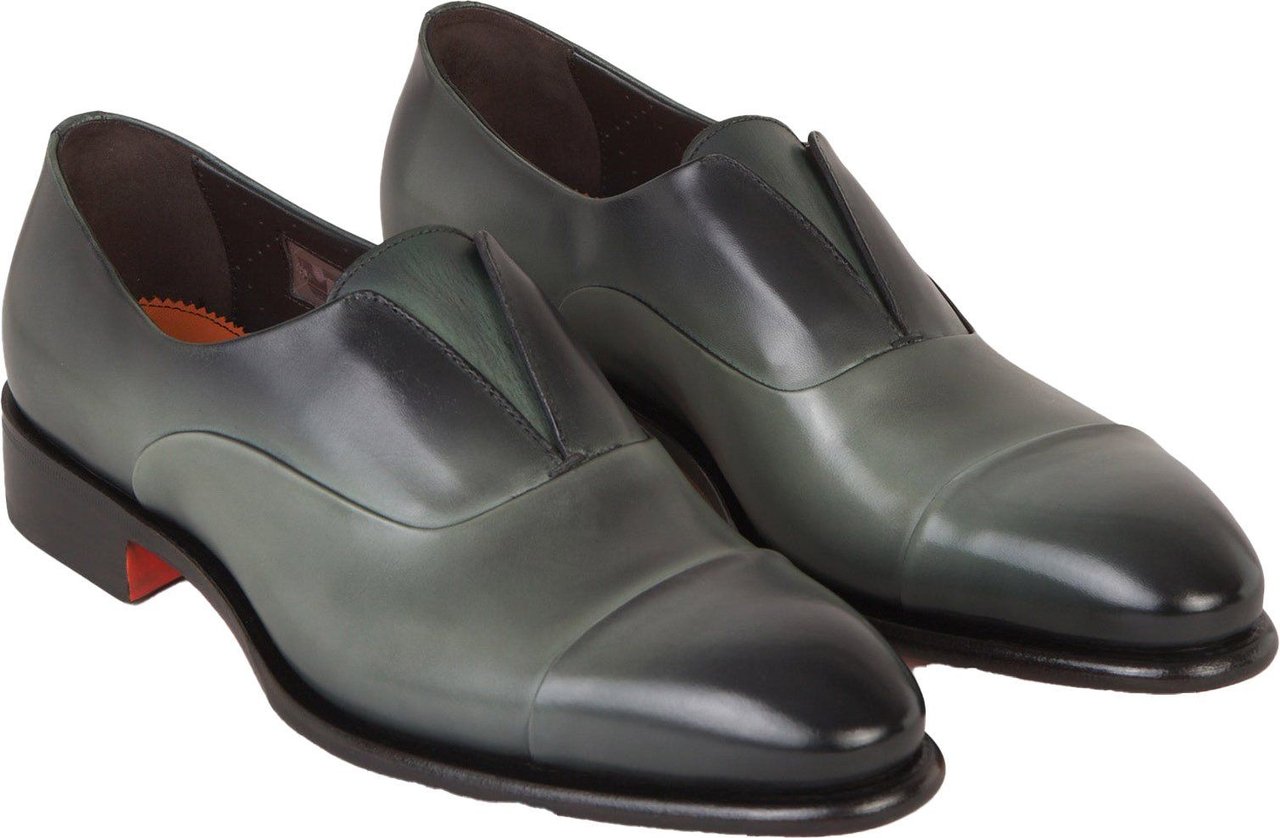 Santoni Smooth Leather Shoes Groen