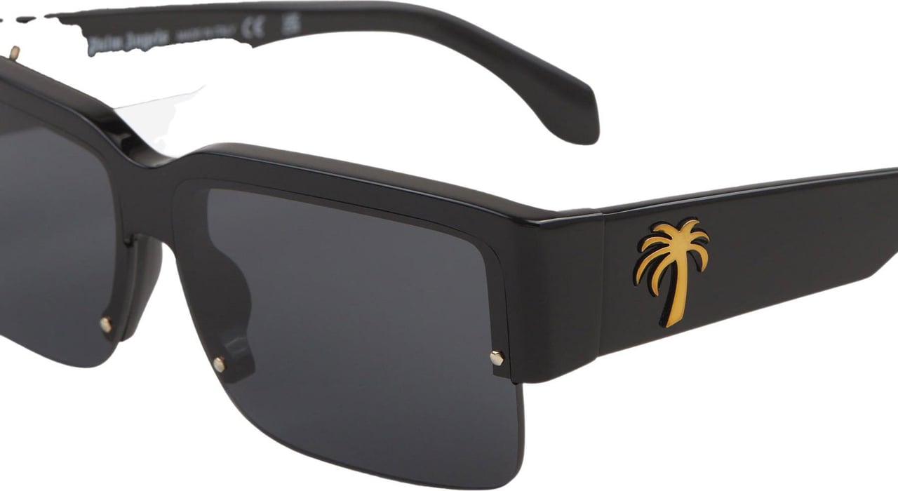 Palm Angels Drain Rectangular Sunglasses Zwart