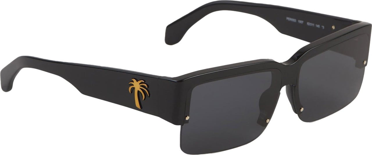 Palm Angels Drain Rectangular Sunglasses Zwart