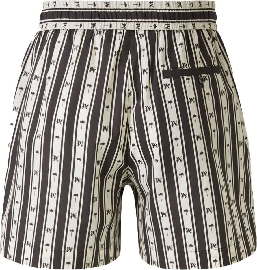 Palm Angels Logo Striped Bermuda Shorts Zwart