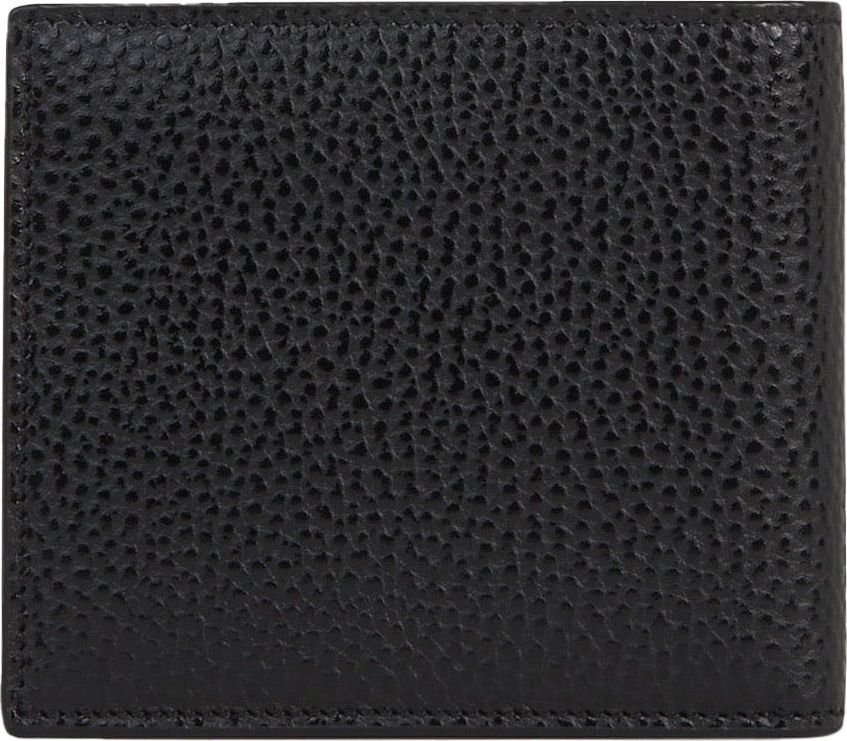 Saint Laurent Logo Grained Leather Wallet Zwart