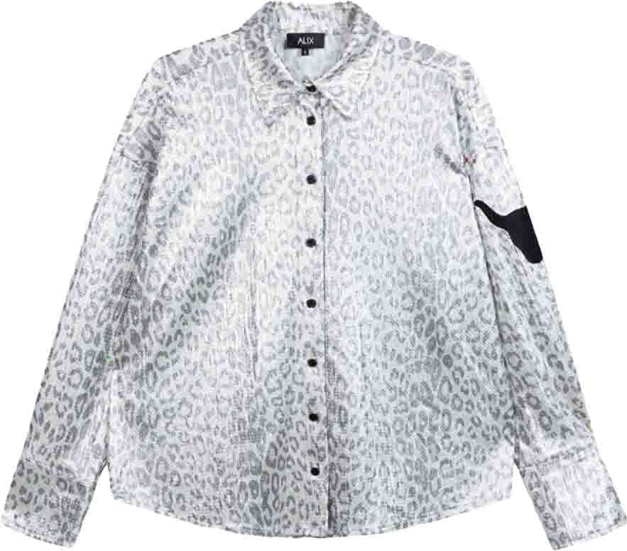 ALIX Leopard blouse zilver Zilver