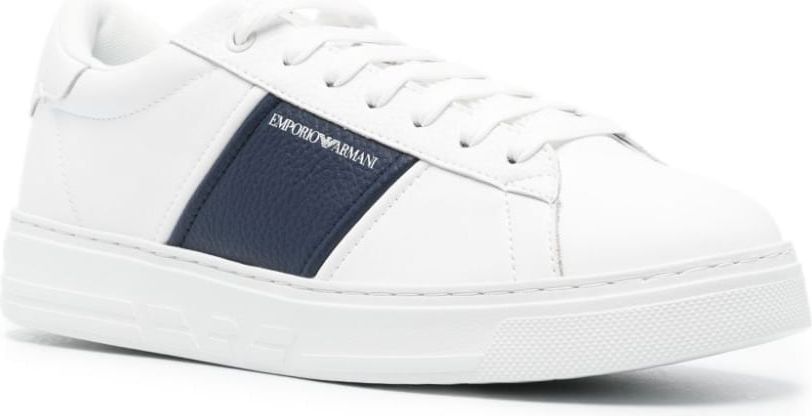 Emporio Armani White And Blue Sneaker White Wit