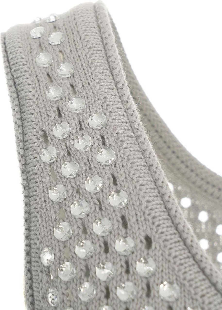 Elisabetta Franchi Knit top with rhinestones Grijs