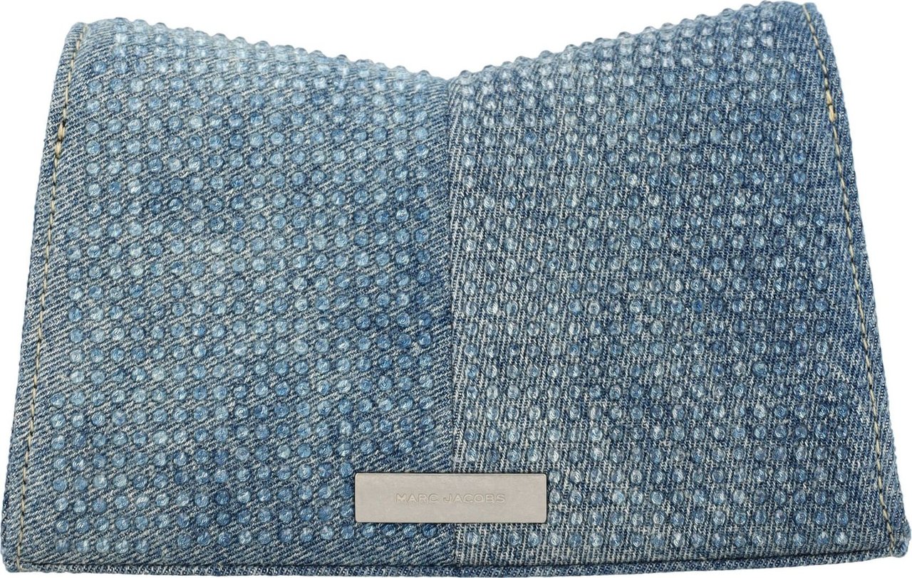 Marc Jacobs THE CHAIN WALLET DENIM CRYSTAL Blauw
