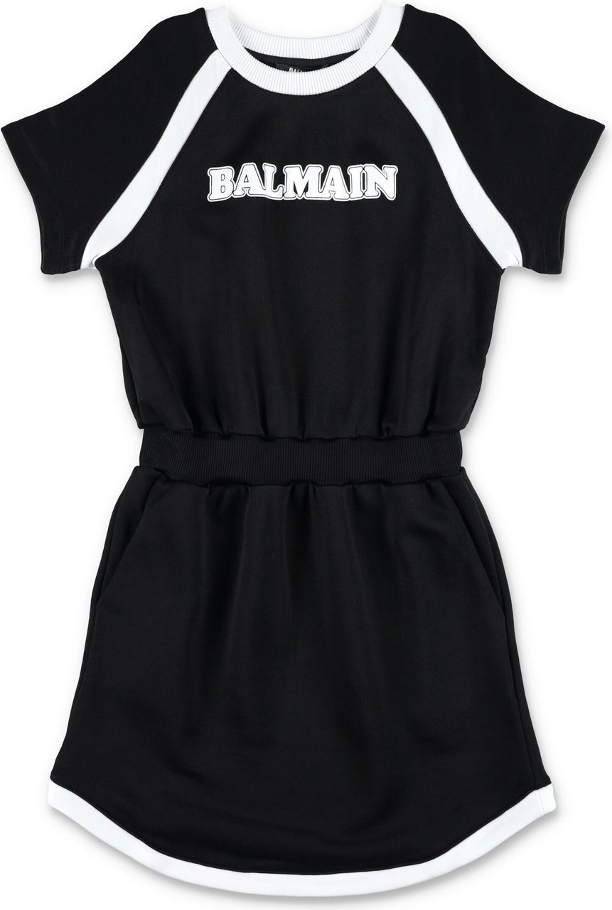 Balmain JERSEY DRESS LOGO Zwart