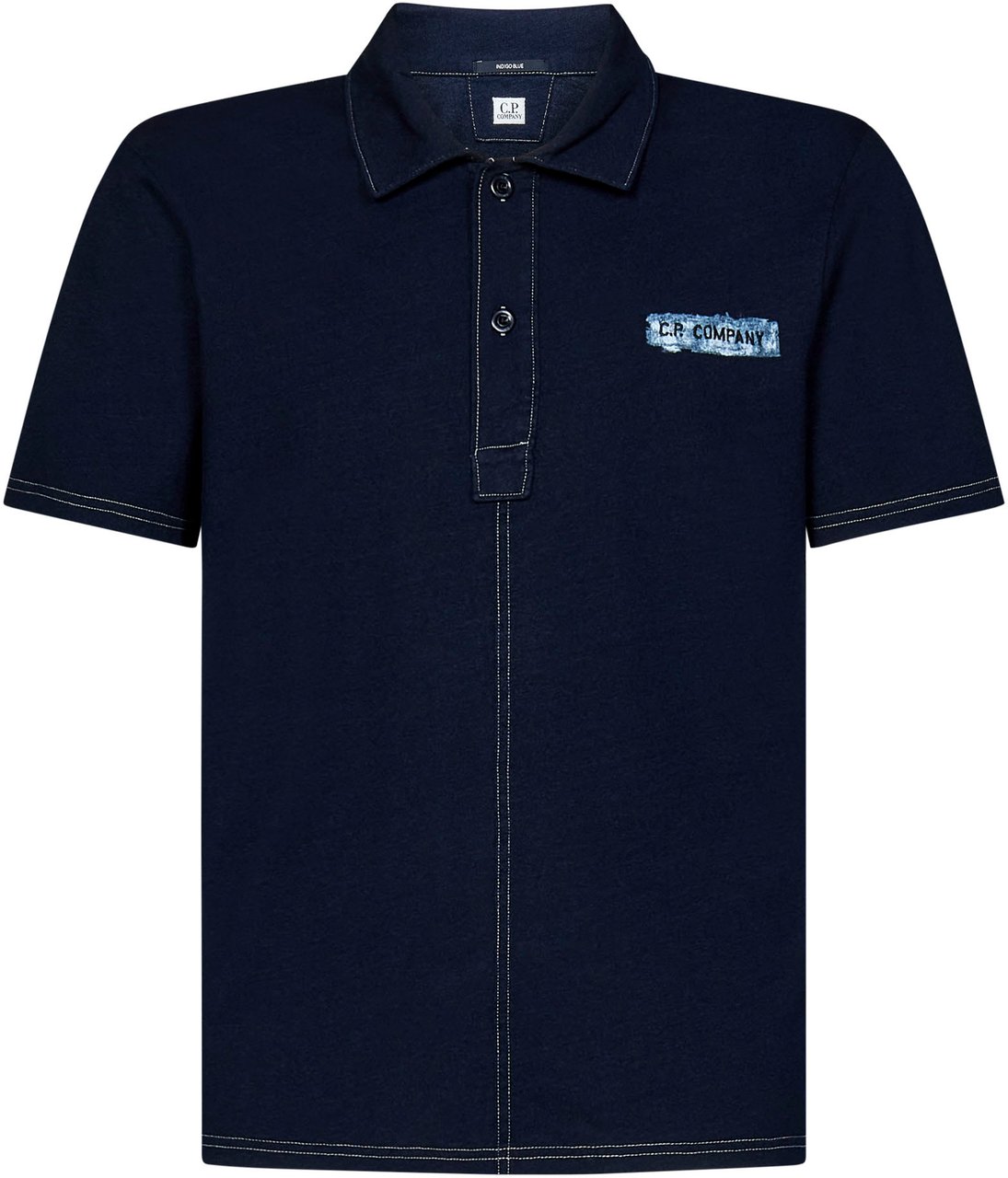 CP Company Heren Denimlook Polo Blauw Blauw