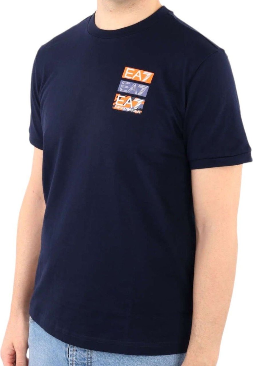 EA7 Armani Ea7 Heren T-shirt Blauw 3DPT12-PJ7BZ/1554 Blauw