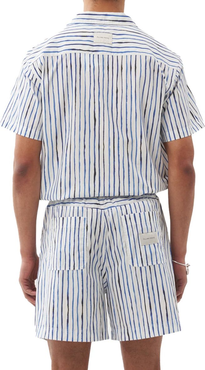 Filling Pieces Resort Shorts Painted Stripe Blauw