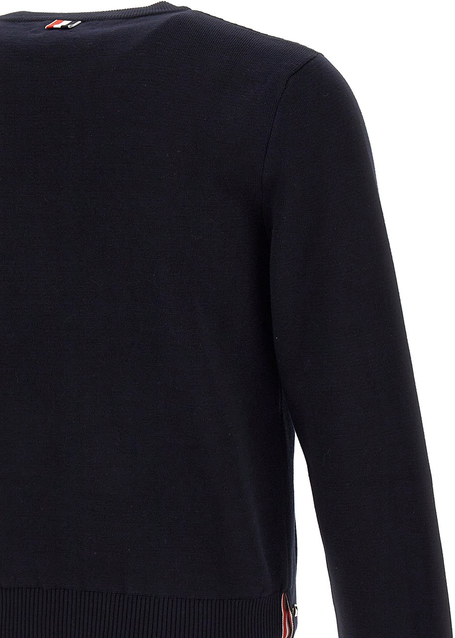Thom Browne Thom Browne Navy blue cotton sweater Blauw