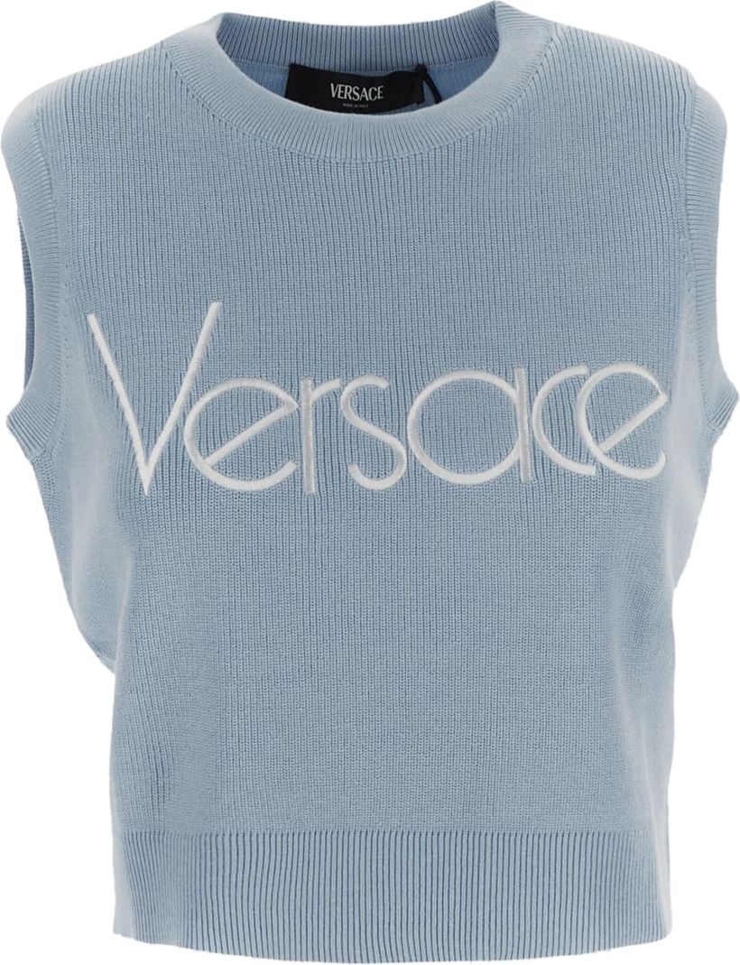 Versace Cotton Gilet Blauw