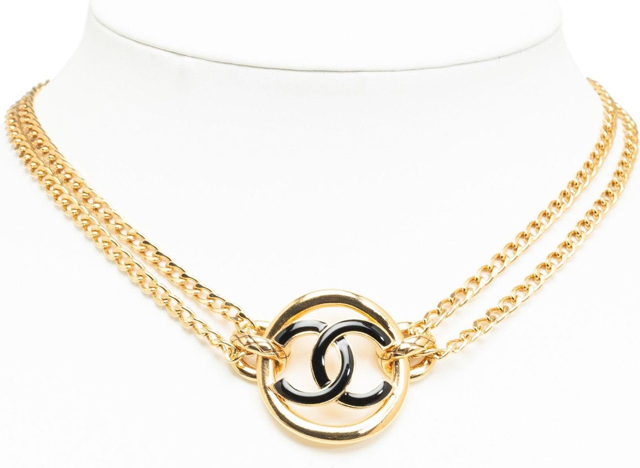Chanel CC Double Chain Choker Goud