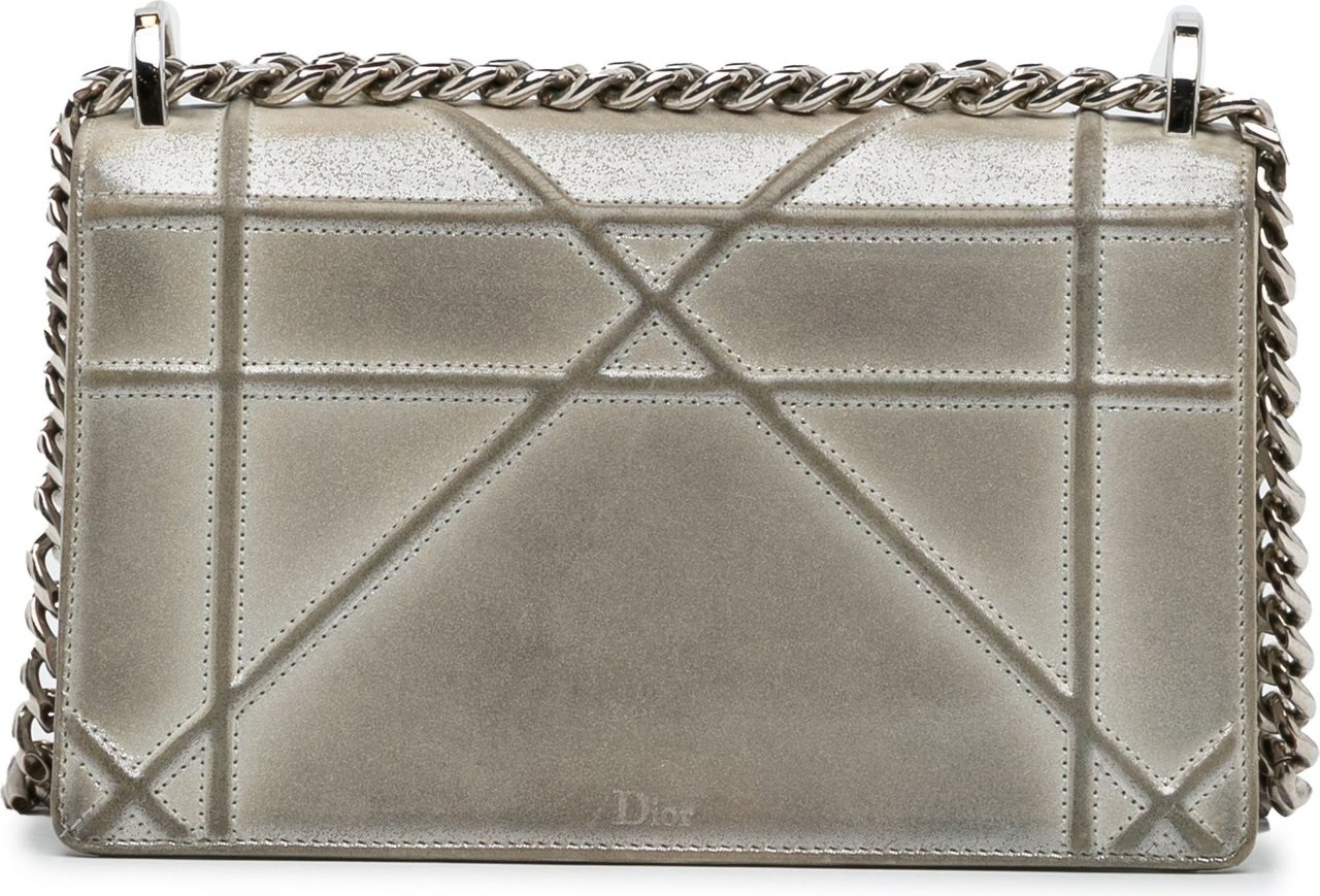 Dior Small Diorama Flap Zilver