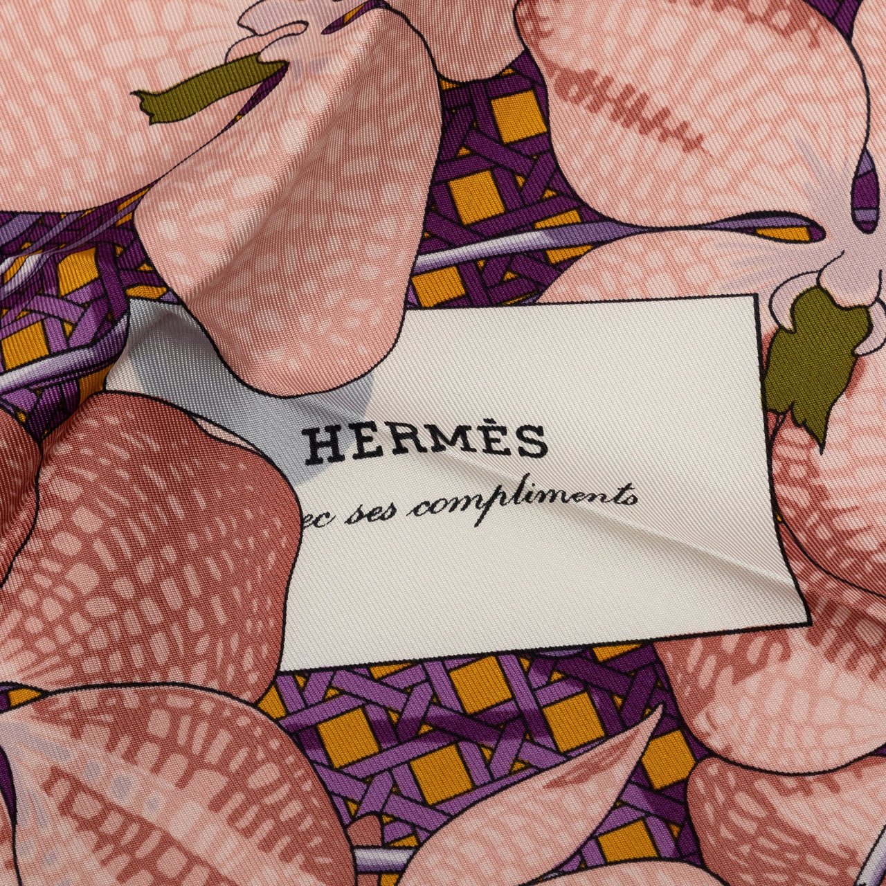 Hermès Souvenirs d'Asie Silk Scarf Paars