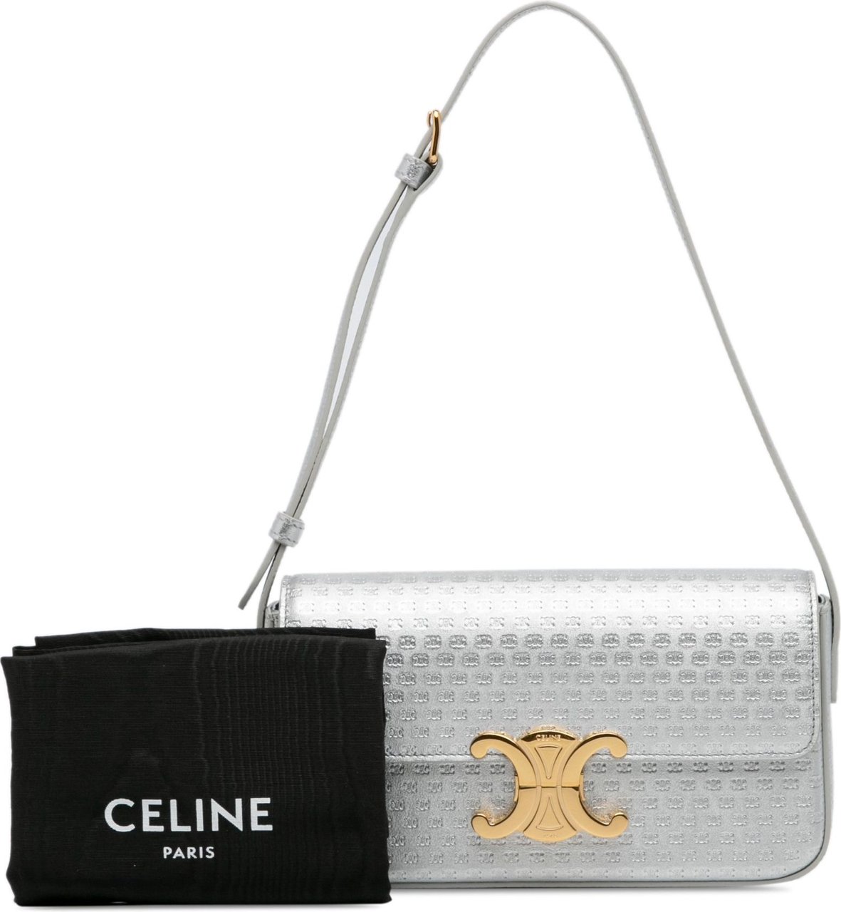 Celine Triomphe Claude Shoulder Bag Zilver