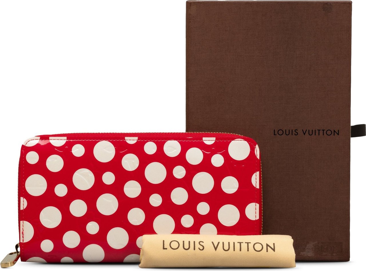 Louis Vuitton x Yayoi Kusama Monogram Vernis Infinity Dot Long Wallet Rood